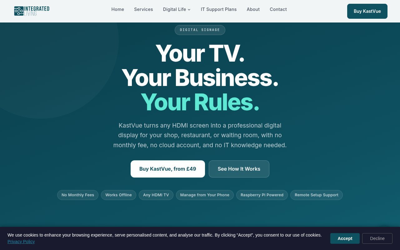 KastVue digital signage product page